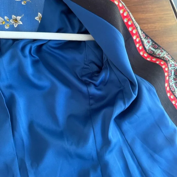 ALICE AND OLIVIA Macey Daffodil Palace Floral Scarf Print Linen Blazer Size 2 - Picture 8 of 16